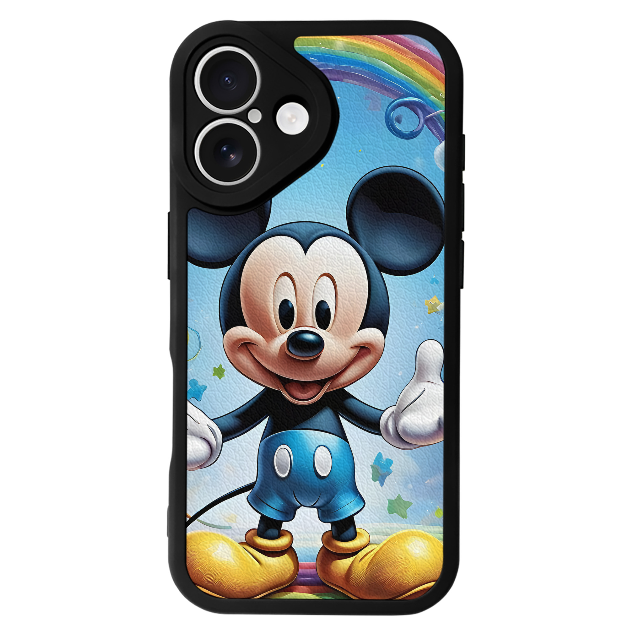 （画像用） ミッキーマウス Mickey Mouse 【iPhone 16シリーズ対応】シリコンスマホケース（レザー調） 材質：シリコン